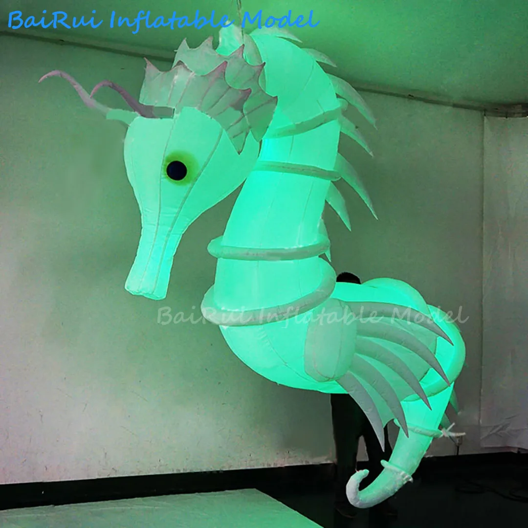 Riesiges aufblasbares Pferd mit LED-Beleuchtung, leuchtendes Seepferdchen-Kostüm, aufblasbares Meerestier, Nachtclub-Bar-Dekoration, Event-Werbemittel – Detail 4