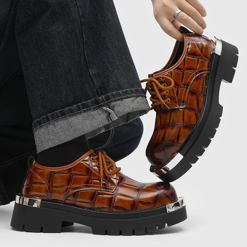 

Men's Derby Leather Shoes Casual Gentleman British Style Office Business Party 38-46 Fashion suits daily shoes Lace up casual