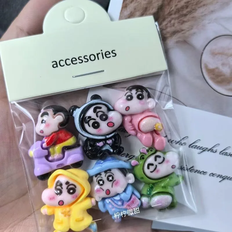 6PCS Cartoon Cute Crooked Head Crayon Shin-chan Stickers Car Fan Cell Phone Case Computer Decoration Stickers Wholesale