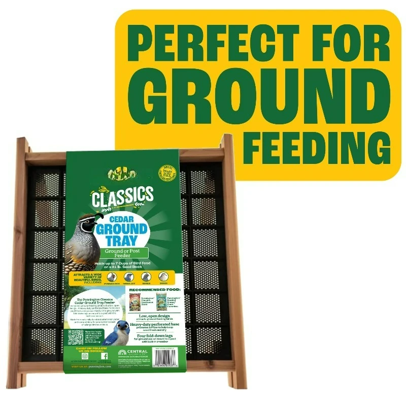 Red Cedar Wild Bird Ground Feeder, 12" Square, with Legs