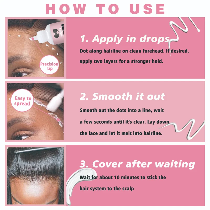 Невидимый клей для парика, средство для удаления клея с кружева, маленький размер, восковая палочка для волос для парика, контроль кромок волос, дорожный гель, набор размеров