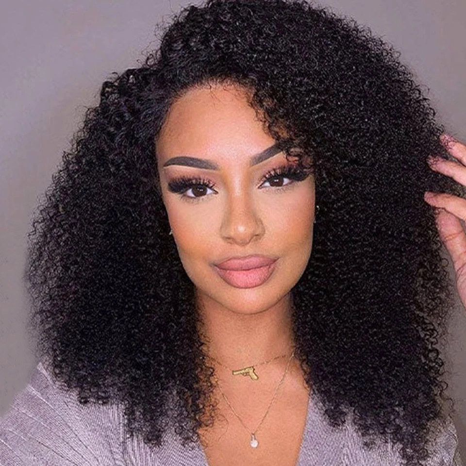 

L-Part Glueless Lace Wigs Human Hair Kinky Curly Lace Front Wig Human Hair 180D Curly Part Lace Front Human Hair Wig Pre-Plucked