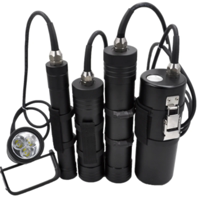 Deep sea100 meters Super Bright  dive flashlights IP68 Waterproof  Scuba Led Diving Light