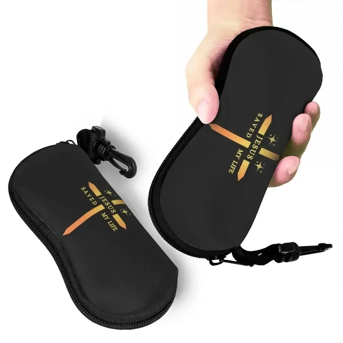 

Jesus Saved My Life Sunglasses Soft Case Neoprene Zipper Shell Eyeglass Case Protective Box For Glasses