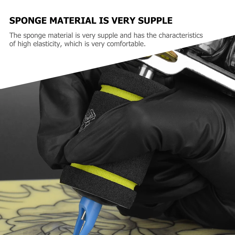 

10pcs Portable Tattoos Grip Cover Anti-Slip Sponge Thick Handle Sleeve Universal For Tattoo Machine Durable Grip Protector