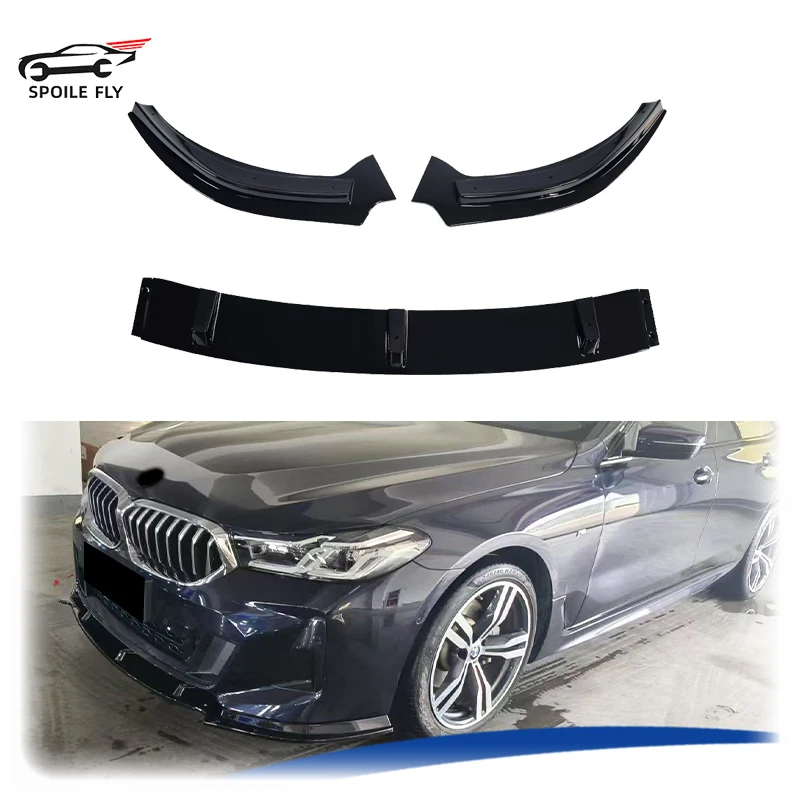 

For BMW 6 Series GT G32 630i 640i 630d 640d M Sport 2019-2022 Hight Quality ABS Car Front Bumper Lip Spoiler Glossy Black