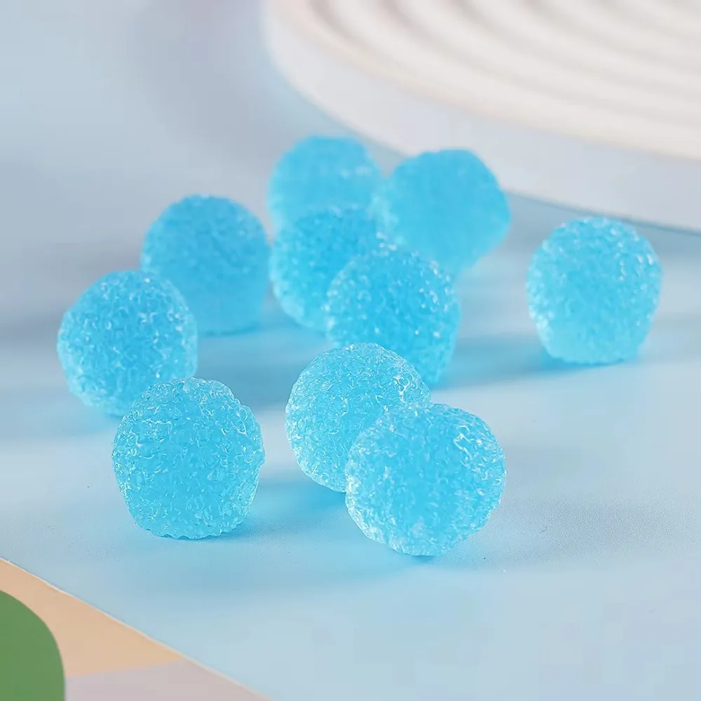 Simulated Fake Candy Sugar Bead Miniature Decoration Handmade Candy Resin Beads Colorful DIY Material Noise Filler Balls