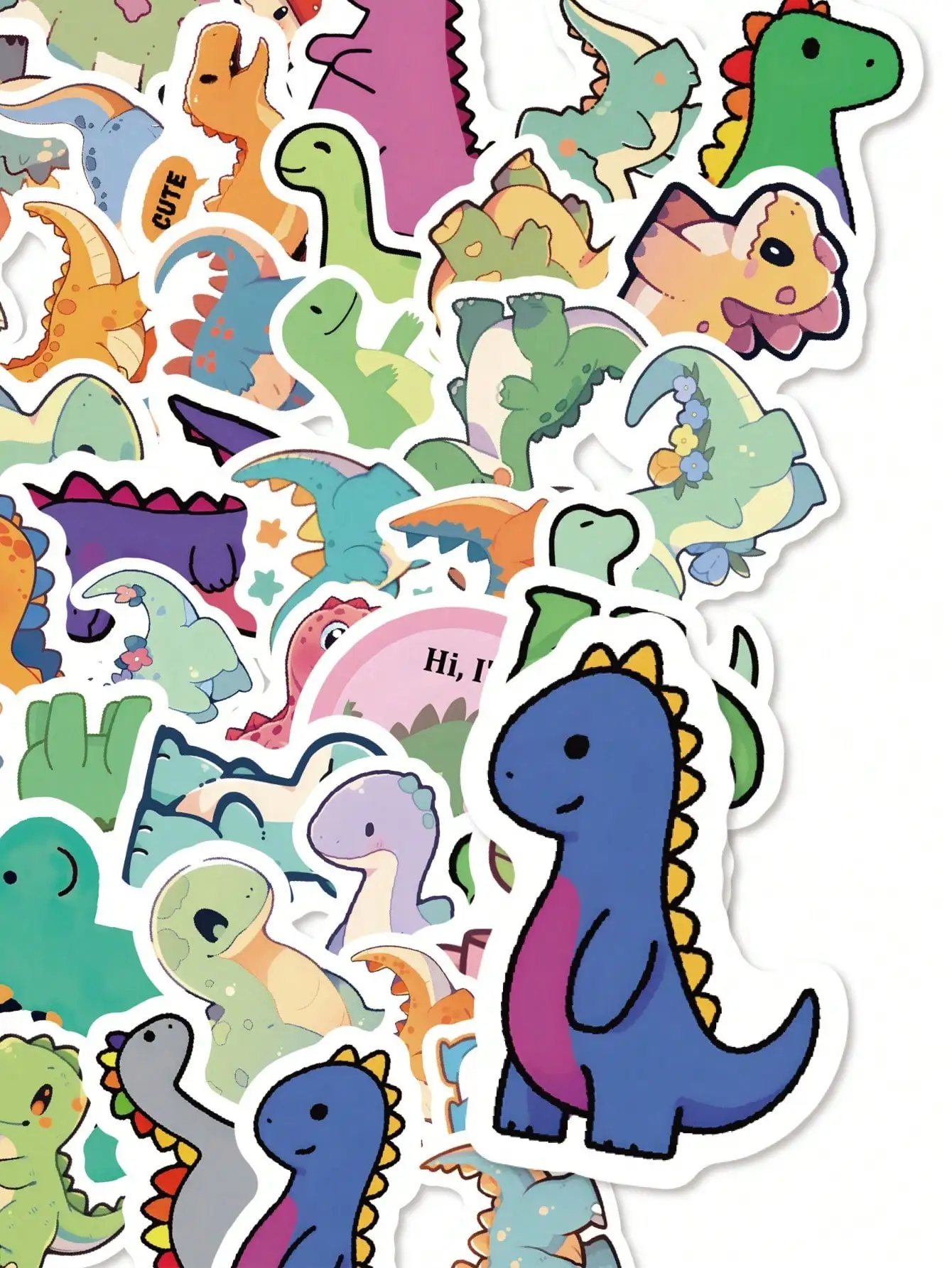 100pcs Vintage Short-Legged Dinosaur Doodle Stickers, Handmade Decorative Materials For DIY Scrapbooking, Water Bottles, Phone Cases