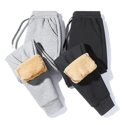 Men Winter Warm Fleece Pants Warm Thicken Lambswool Sweatpants Outdoor Leisure Thickened Jogging Drawstring Pants For Men