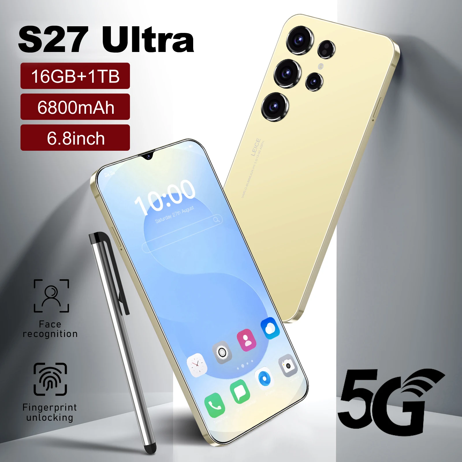 2026 حار S27 الترا جديد 7.3HD الإصدار العالمي الأصلي الذكية المزدوجة بطاقة 7800 مللي أمبير بطارية التعرف على الوجه وظيفة