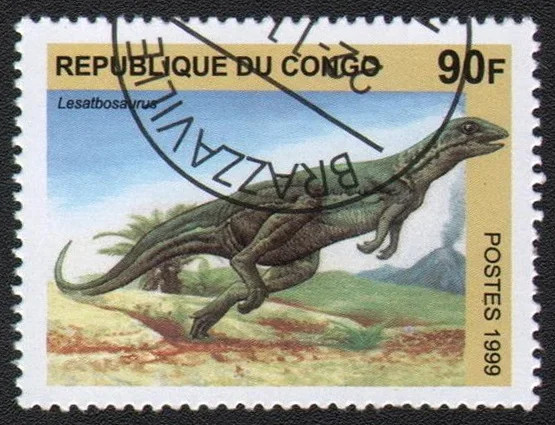 5Pcs/Set Congo Post Stamps 1999 Prehistoric Animal Dinosaur Ceratosaurus  Marked Postage Stamps for Collecting