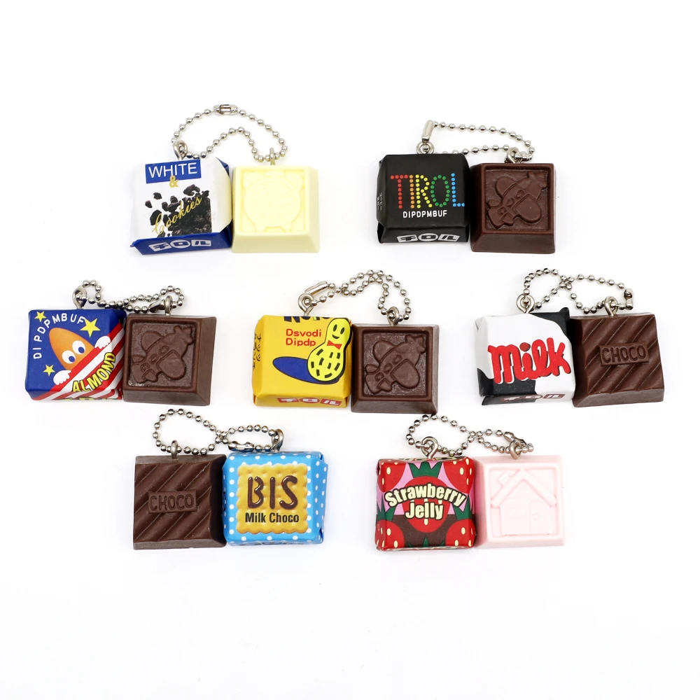 Simulation food and games Japanese sandwich chocolate keychain manga the same chocolate will chess pendant cute mini candy charm