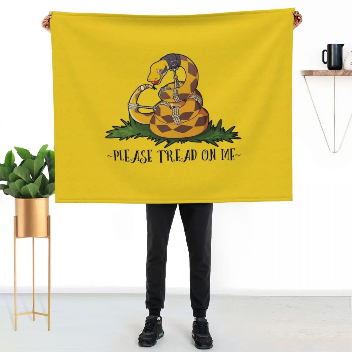 

Please Tread On Me Throw Blanket Multi Use Warm Blanket for Living Room Bedroom