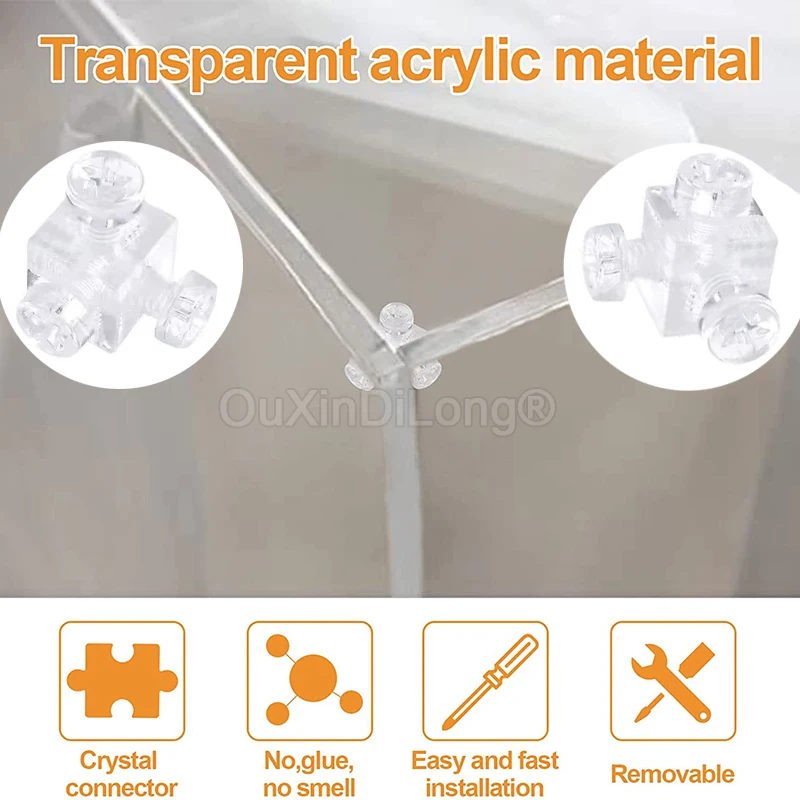

NEW 100PCS Acrylic Corner Braces Right Angle Block Cube Joint Braces Connectors with Screws for Electric Stove Square Furnitures