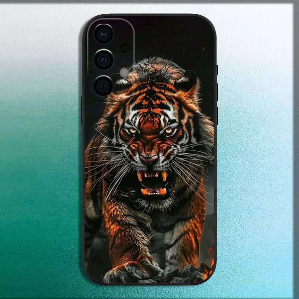 Animal Panthera tigris Phone Case For Samsung Galaxy A73,72,71,A52,51,40,41,A22,A32,31,A13,12,Note20 Soft Black Shell #6