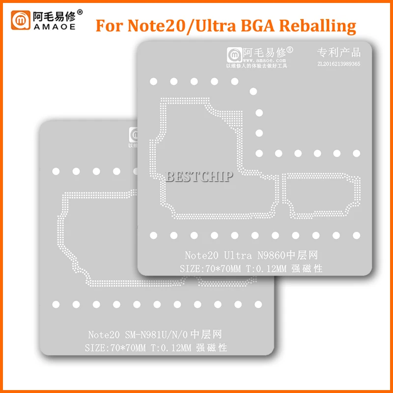 AMAOE Middle Layer Reballing Stencil Template For Samsung Note 20 Ultra N9860 SM-N981U SM-N981N SM-N9810 N981U N981N N9810