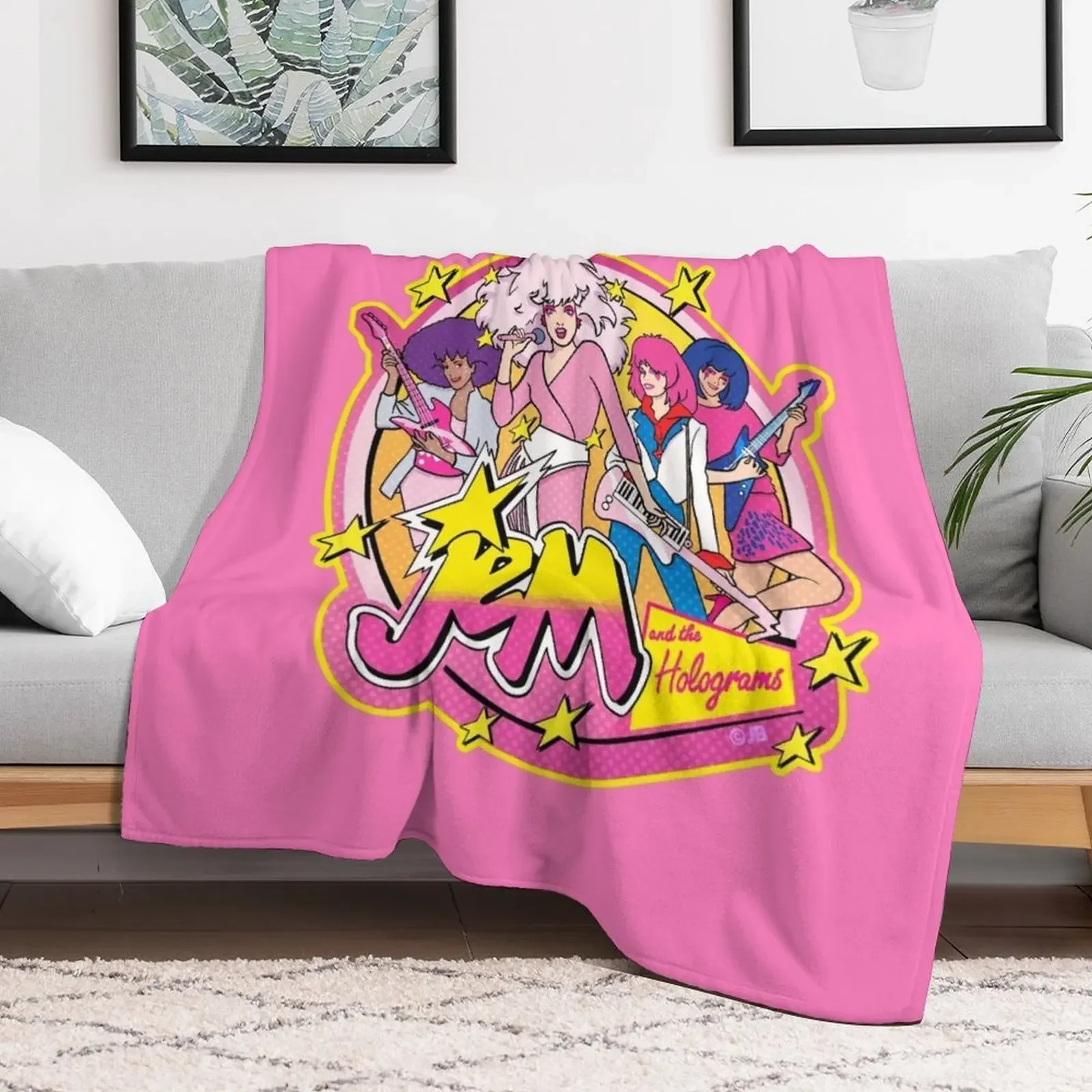 80S Jem and the Holograms HIGH QUALITY Throw Blanket Fuzzy Plush Throw Blanket for Sofa Chair