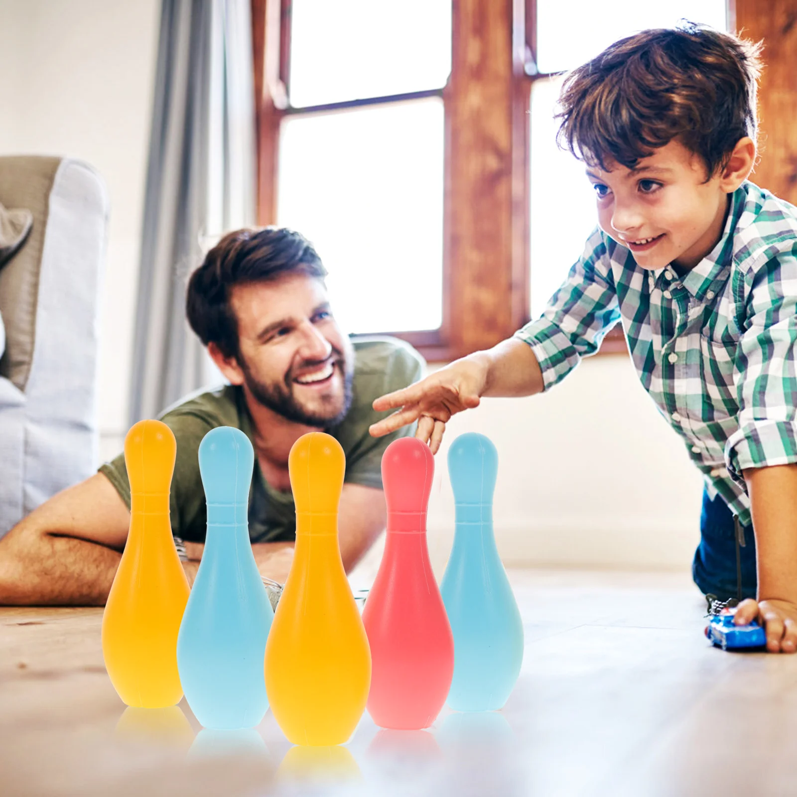 1 conjunto crianças brinquedos de boliche plástico gutterball educacional engraçado bola de boliche brinquedos para crianças (cor aleatória)