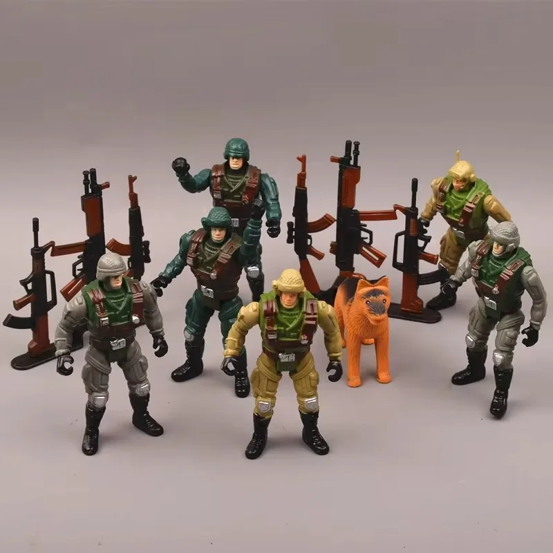 มินิพลาสติกทหารชายรุ่นข้อต่อเคลื่อนย้ายได้กองกําลังพิเศษชุดอาวุธของเล่นทหารจากสงครามโลกครั้งที่สองตกแต่ง