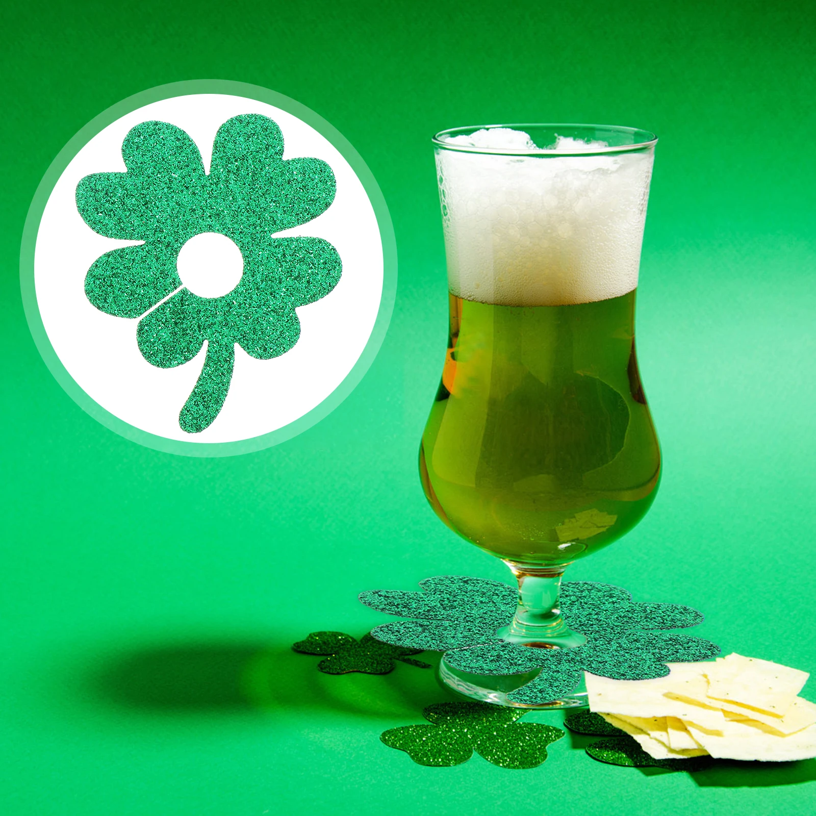 

12Pcs St Patricks Day Clover Wine Glass Markers Wine Cup Charms Easy Identify Drink Tags Party Decorations