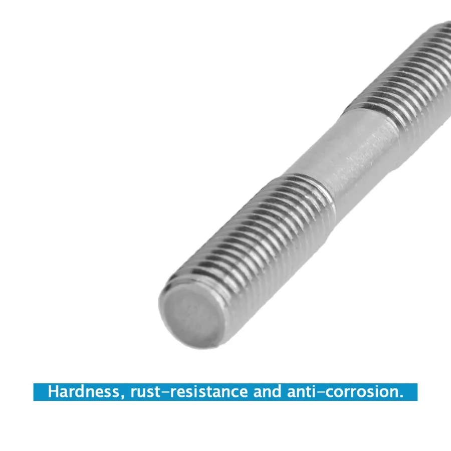 15 قطعة مسامير مزدوجة نهاية M8 x 60 مللي متر 304 الفولاذ المقاوم للصدأ دفع الطريق نهاية مزدوجة الخيوط مسمار مزلاج للمنزل Mnce