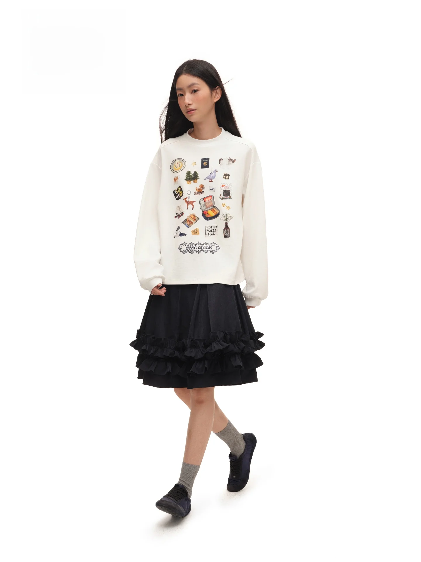 

ChicChi Faionable Chien Holiday Scrapbooking Ultra Soft Modal Long Sve Loose Inner Wear T-irt Women's Casual Sle...