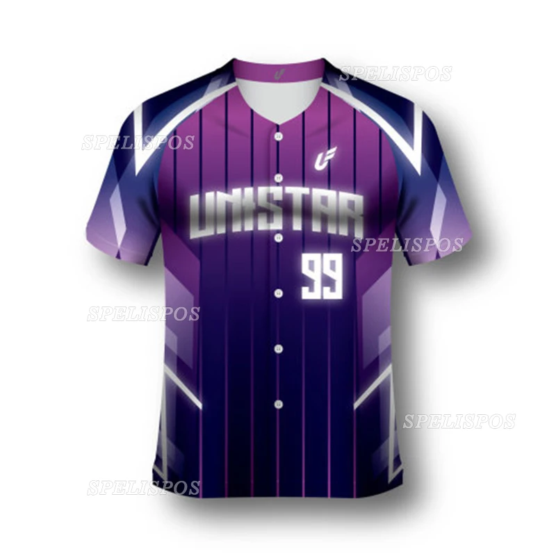 

Custom Professiona Baseball Jersey Outdoor V-neck Softball Training Shirt for Men/Kids/Women Fan Print Baseball Shirt Club