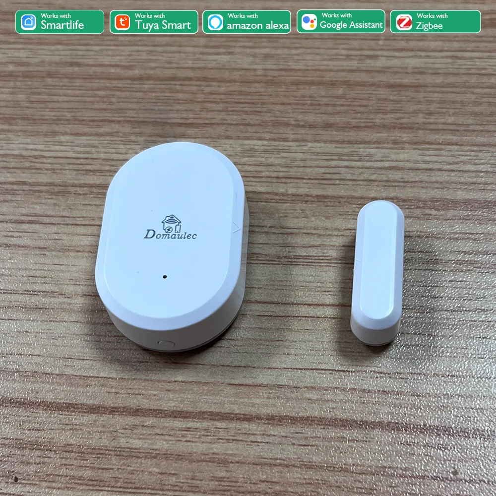 Tuya ZigBee Smart Door Sensor With Wall Mount Magnetic Alarm Open Detectors Home Security Protection Support Alexa Google Home