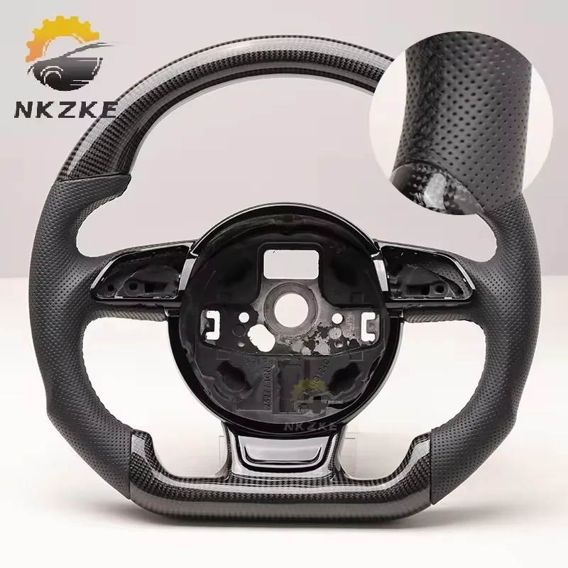 

Подходит для моделей Audi A4 B8 A3 8V 2013-2018, оснащенными лепестками переключения передач и кожаным полуперфорированным рулевым управлением из углеродного волокна.