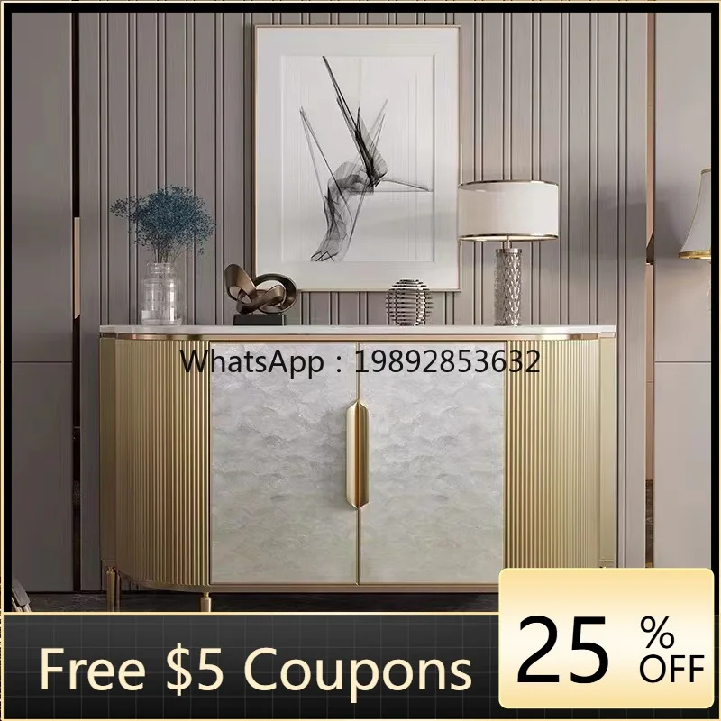 1LYY Light Luxury Entryway Modern Minimalist Living Room Entryway Storage Wall-Mounted Marble Decor American Style Sideboard
