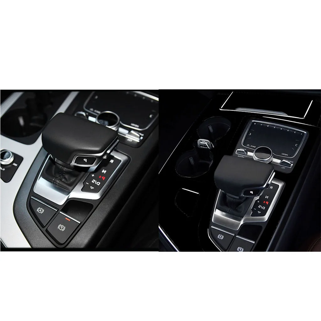 for Audi Q7 SQ7 4M 2016 2017 2018 2019 Gear Shift Water Cup Holder Panel Decoration Cover Sticker Decal Car Interior Accessories
