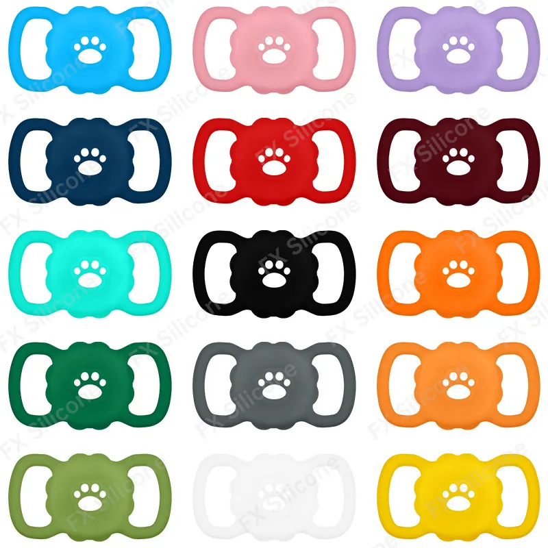 Cat Collar Airtag Holder,Elastic Silicone Air Tag Holder for Puppy Dogs Cats Kitten, Light and Durable Holder with Slide-On Loop
