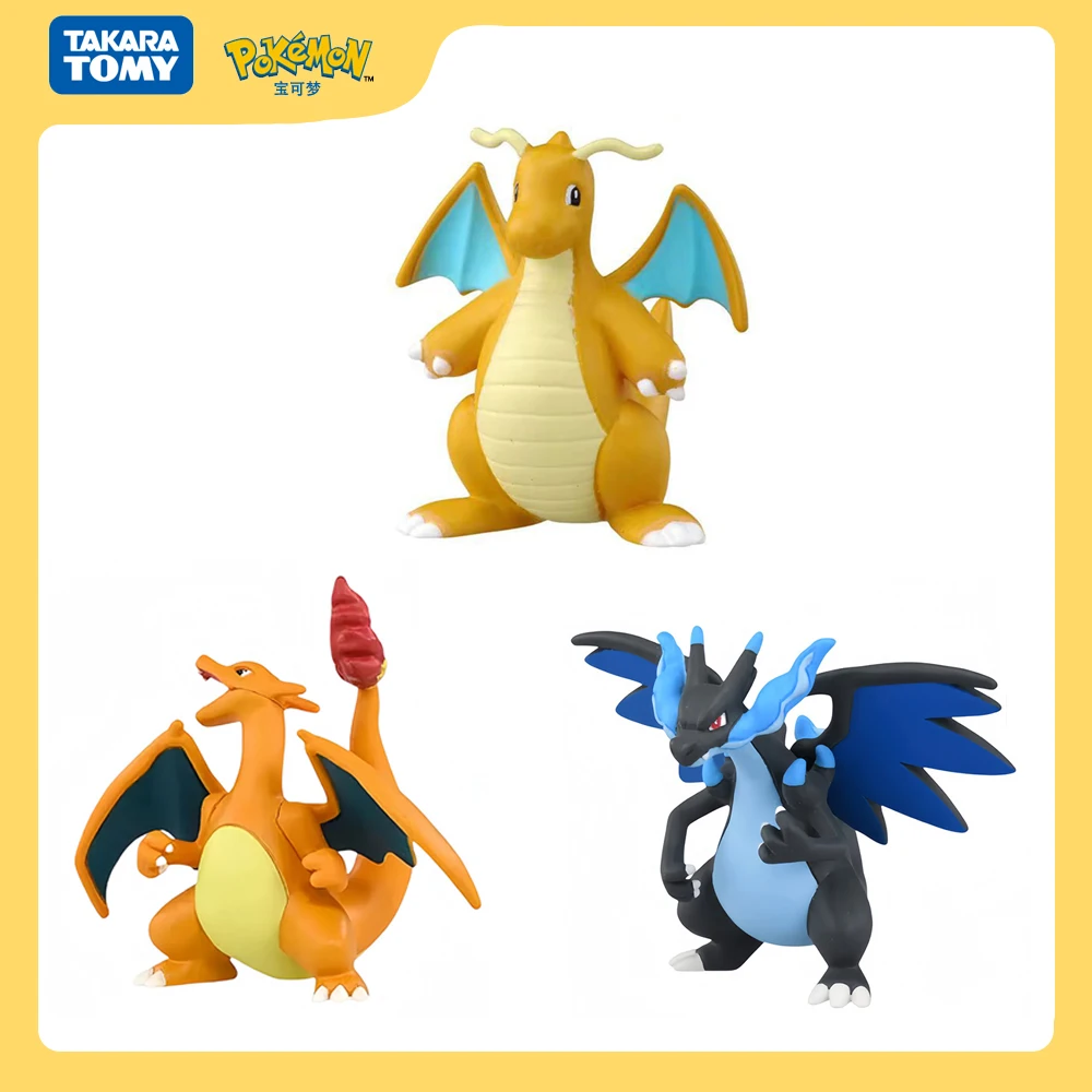 

5CM Original TOMY Pokemon Charizard Figure Model Toy Dragonite Mega Charizard X Anime Statue Toy Collection Decorations Gift