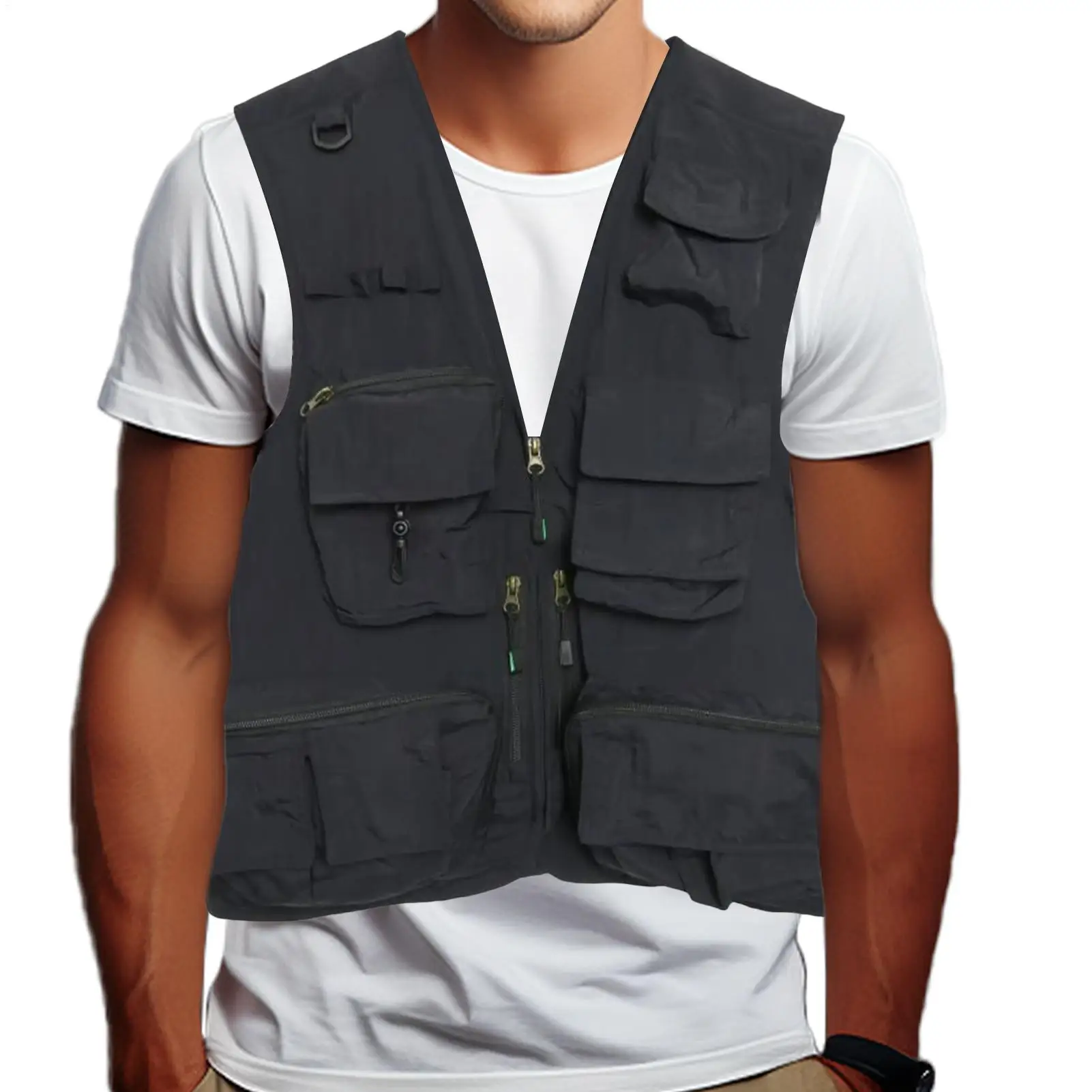 سترة صيد السمك سترة التصوير الفوتوغرافي مع جيوب متعددة سترة عادية معدات خارجية للبالغين النساء اكسبلورر السفر العمل الظهر