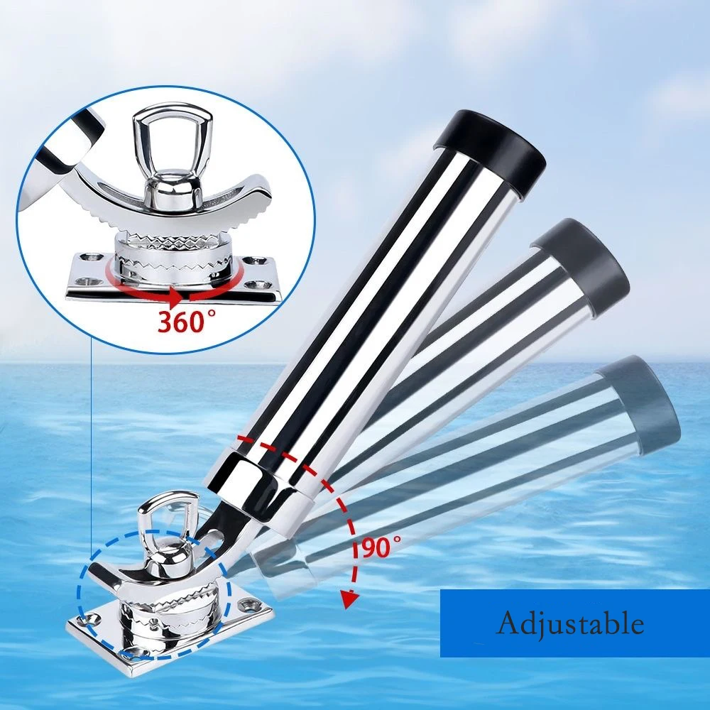 Support de canne à pêche marine robuste pour yacht de bateau, base pivotante à 360 degrés en acier inoxydable 316, eau salée résistante à la Corrosion et aux chutes