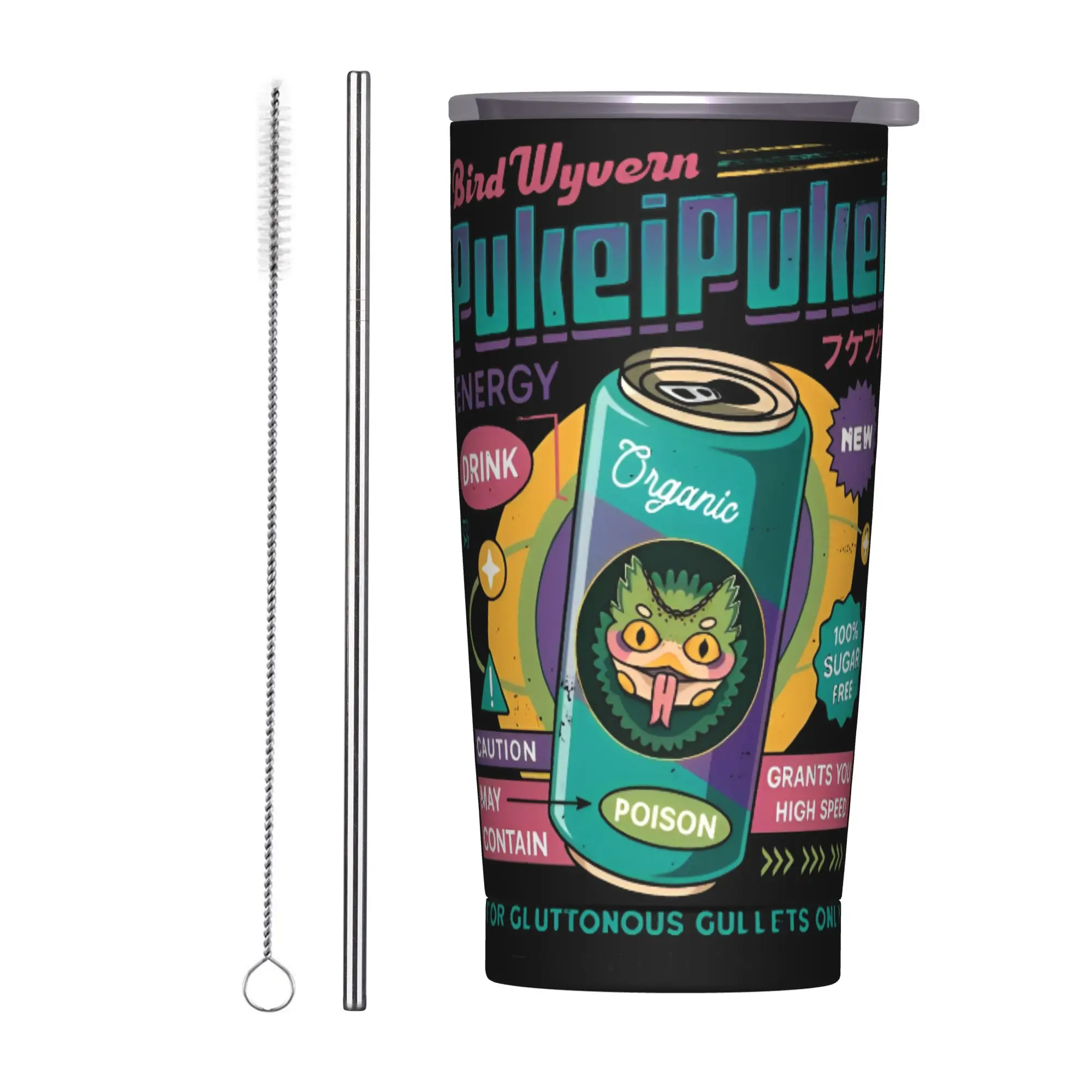 

20 унций Monster Hunter Wilds Pukei Pukei Energy Drink вакуумный изолированный стакан игровые кружки с двойными стенками чашка для бутылки с водой портативная