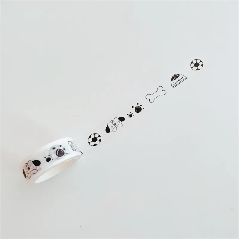 

Washi Tape Set Korean Ins Style Black White Doodle Bear Cat Decorative Paper Tape for Journaling Scrapbooking DIY