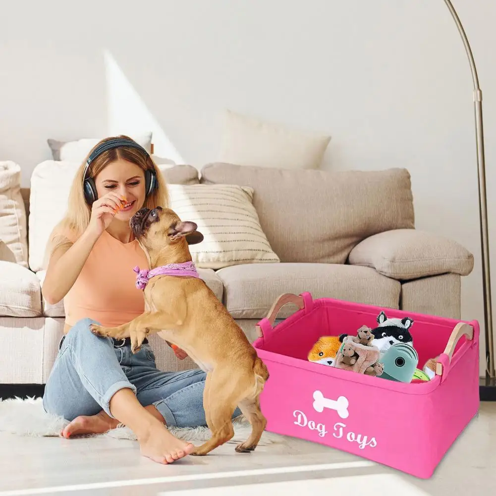 Dog Toy Storage Container Capacity Pet Toy Storage Box Lightweight Flexible Organizer for Toys Coats Blankets Long-lasting Pet