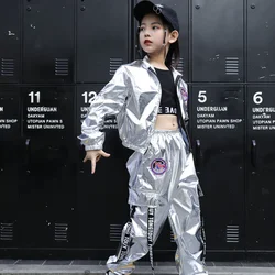 Bazwery-Chaqueta de Hip Hop para niños y niñas, pantalones de Jogger de Jazz, traje de baile callejero con lentejuelas, ropa de calle brillante para adolescentes