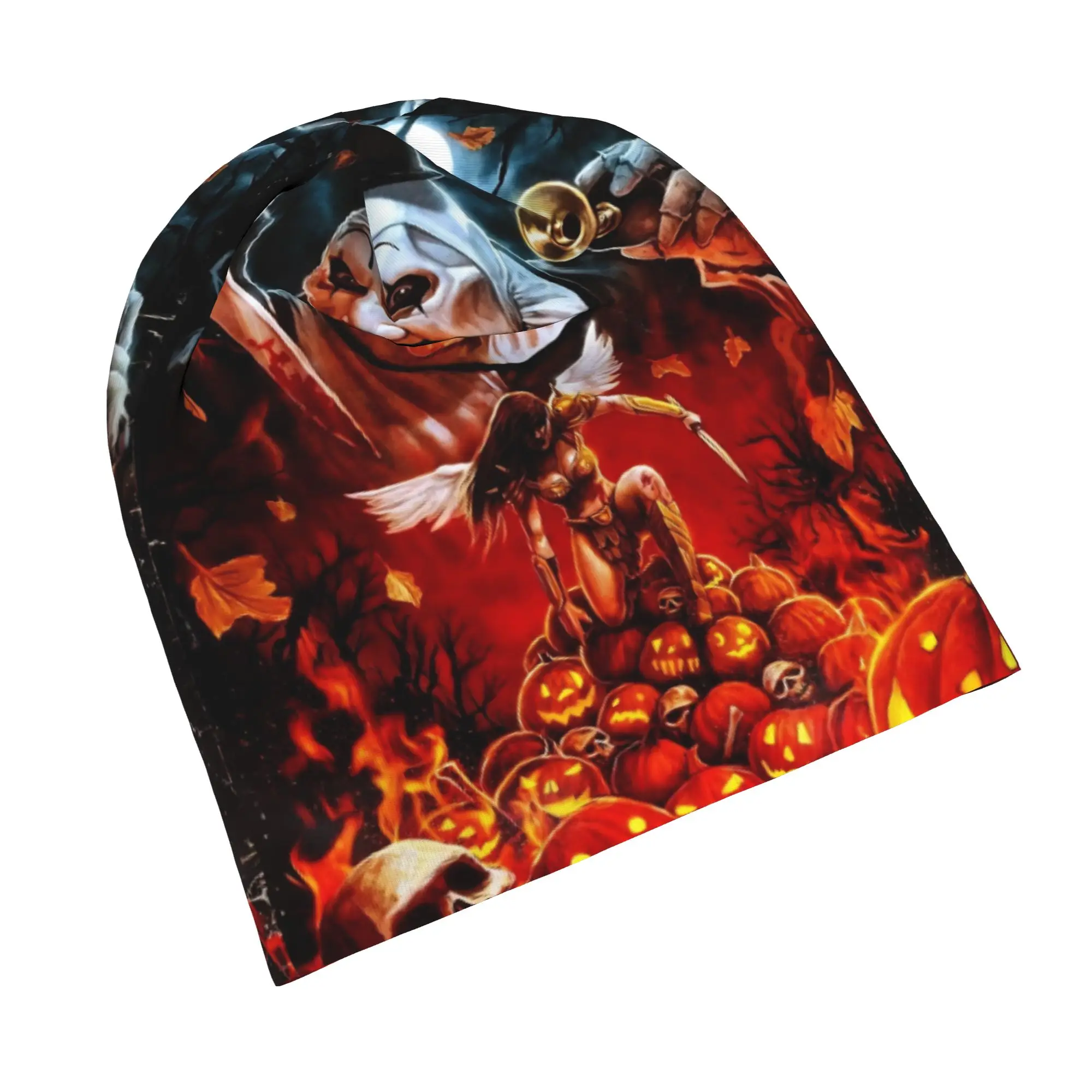 Terrifier Halloween Pumpkin Bonnet Hat Autumn Winter Street Skullies Beanies Hats Horror Movie for Men Women Warm Dual-use Cap