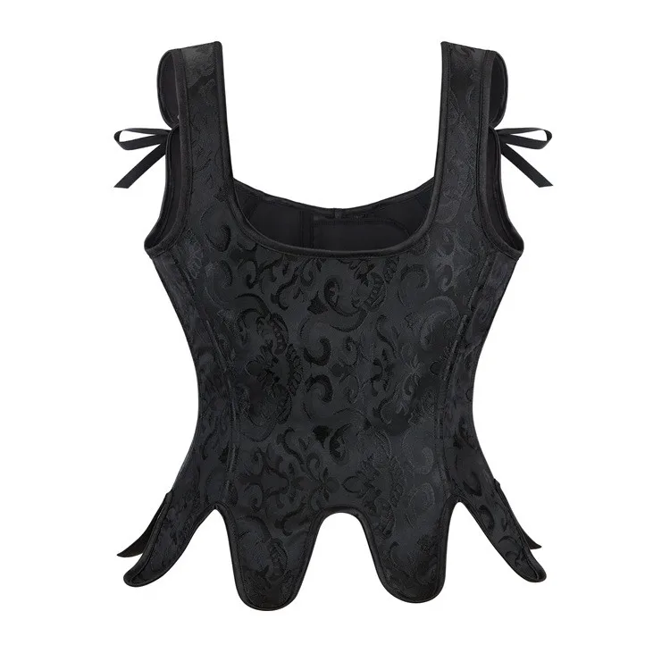 Women Gothic Jacquard Underbust Corset Waist Trainer Slimming Bustiers Lingerie Shapewear Bones Basques Body Shaper