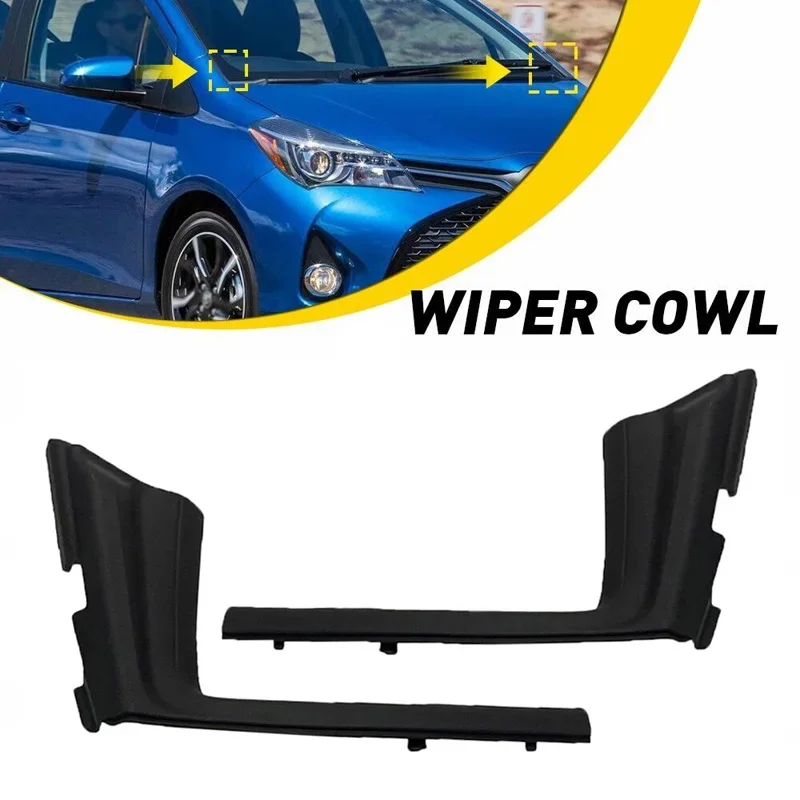 1 par de limpiaparabrisas delantero de coche embellecedor lateral Deflector de agua cubierta de extensión de capó para Toyota Yaris / Vitz (XP130) 2012-2014 piezas