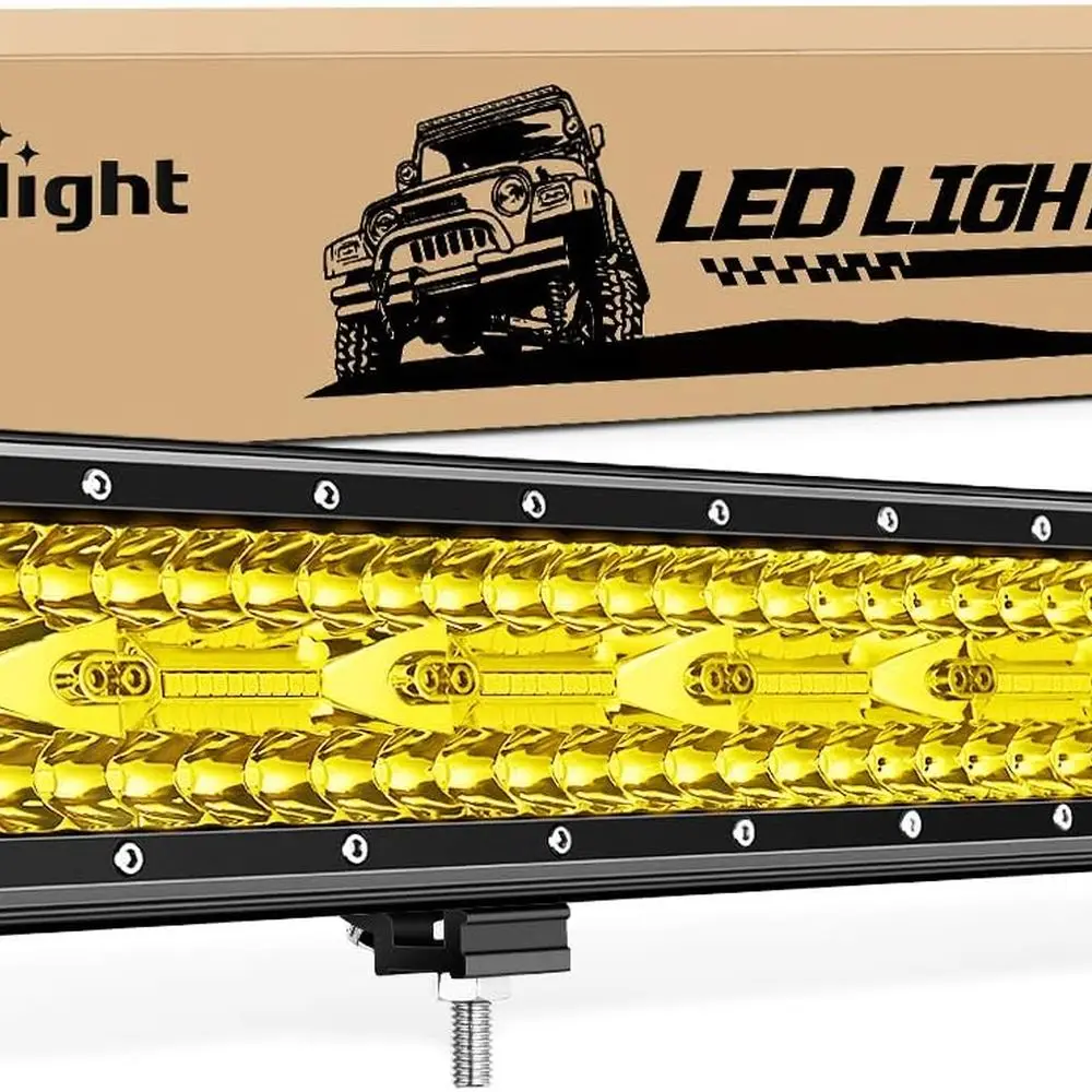 

20 420W Yellow LED Light Bar Combo, Flood & Spot Beams, Triple Row, Suitable for Off-Road Vehicles, Campers, and More