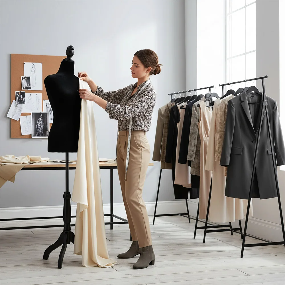 

Female Mannequin Body，50-63 Inch with Wooden Tripod Stand， Portable and Adjustable Dress Form for Sewing, Clothing Display