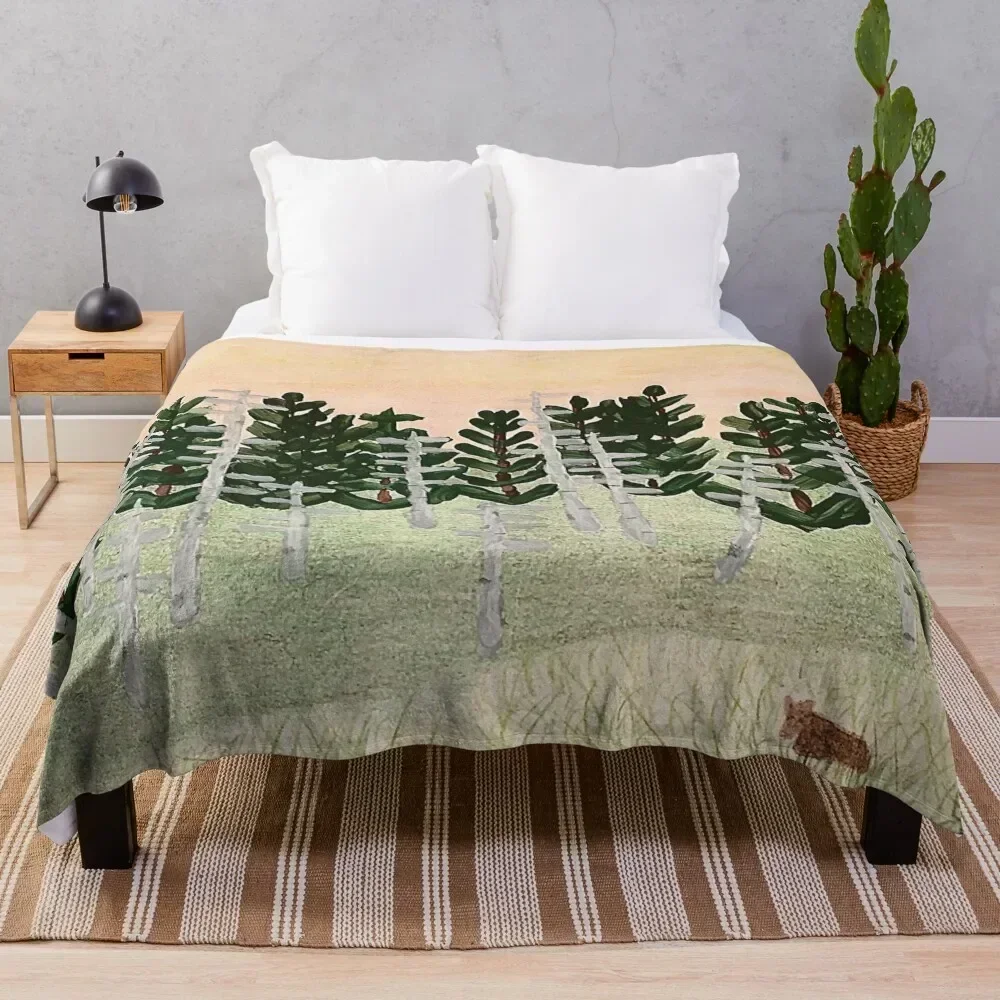 

Moose during Maine sunset: mixed media Throw Blanket Summer Cool Breathable Blanket for Sleeping