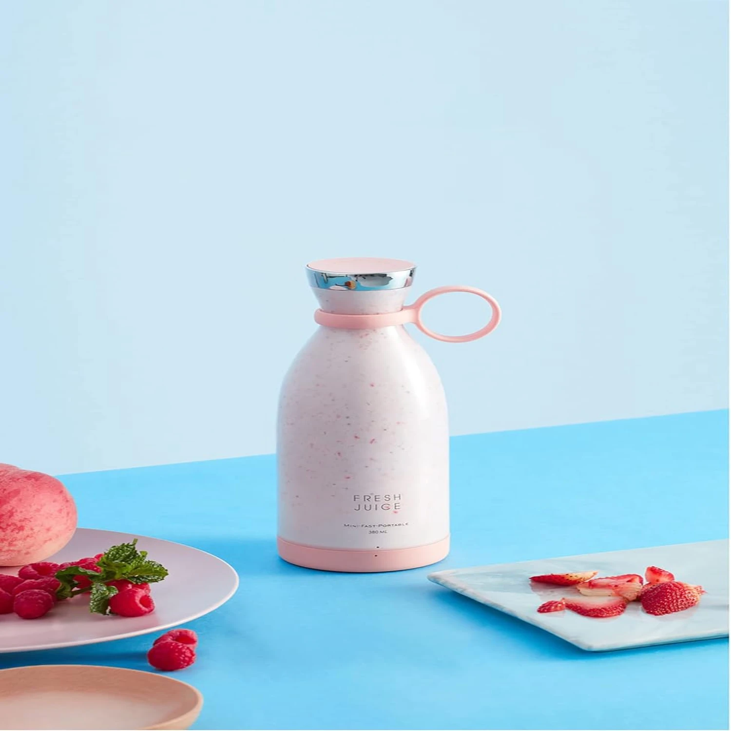 

Portable Personal Size Battery Powered USB Hand Blender - Small Cup Blender for On-the-Go Use - Convenient and Easy-to-Use Smoot