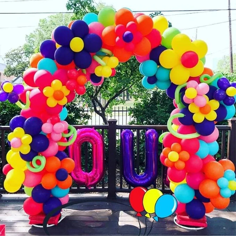 90pcs Pink Blue Purple Balloons Arch Kit, Rainbow Balloons for Kids Theme Baby Shower Birthday Wedding Party Decoration