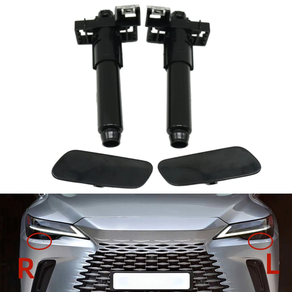 Front Bumper HeadLight Cleaning Washer Sprayer Nozzle Cylinder Pump Cover For Lexus RX V RX350 RX350h RX450h+ RX500h 2022-2026
