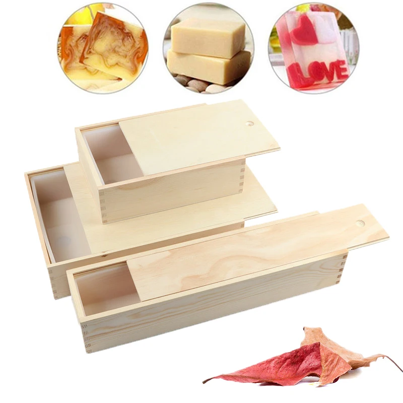 Large Rectangle Wooden Box Silicone Soap Mold DIY Soap Making Kit Handmade Baking Candle Mold Gifts Craft Supplies Home Decor