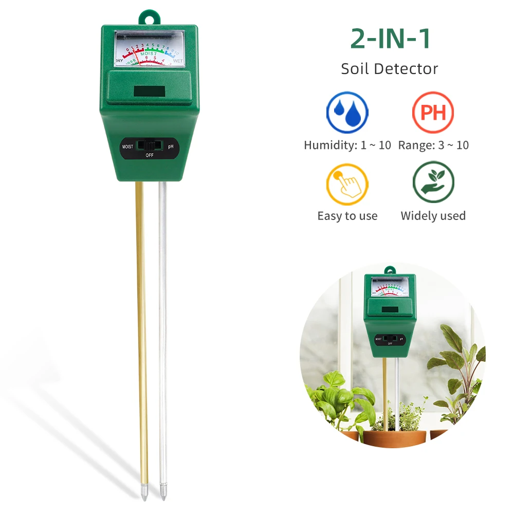 2 in 1 Soil PH Meter Acidity Humidity Test Garden Plants Soil Moisture Measurement Tool Professional Accessories